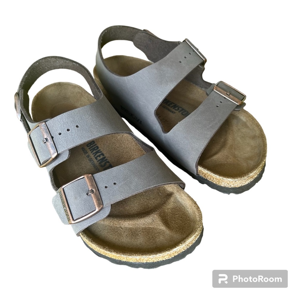 Birkenstock Milano Sandal, Leather, Mocha Birkibuk Size 38
